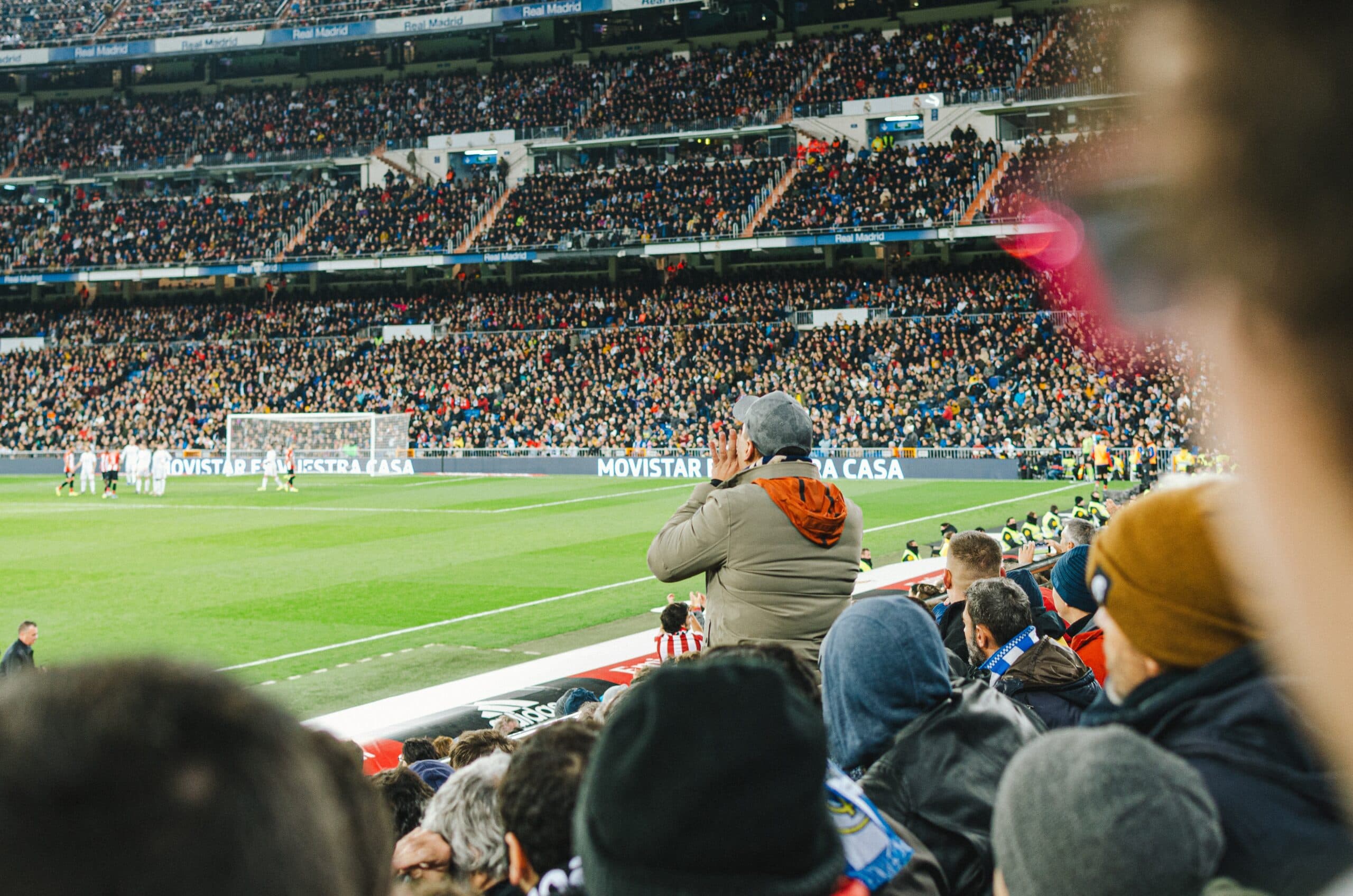 Football fan shouting at the field