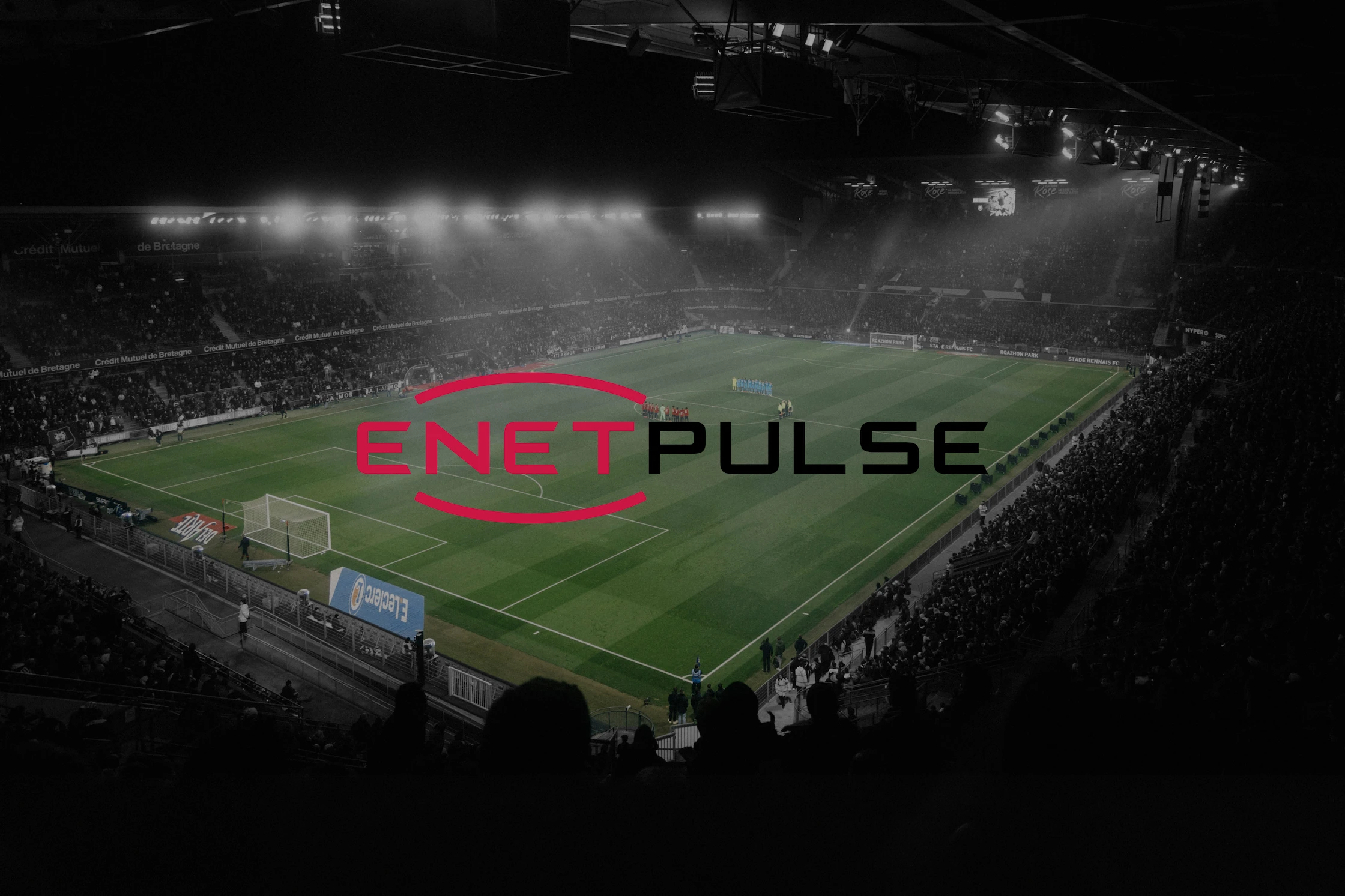 Enetpulse logo on a image of a football stadium