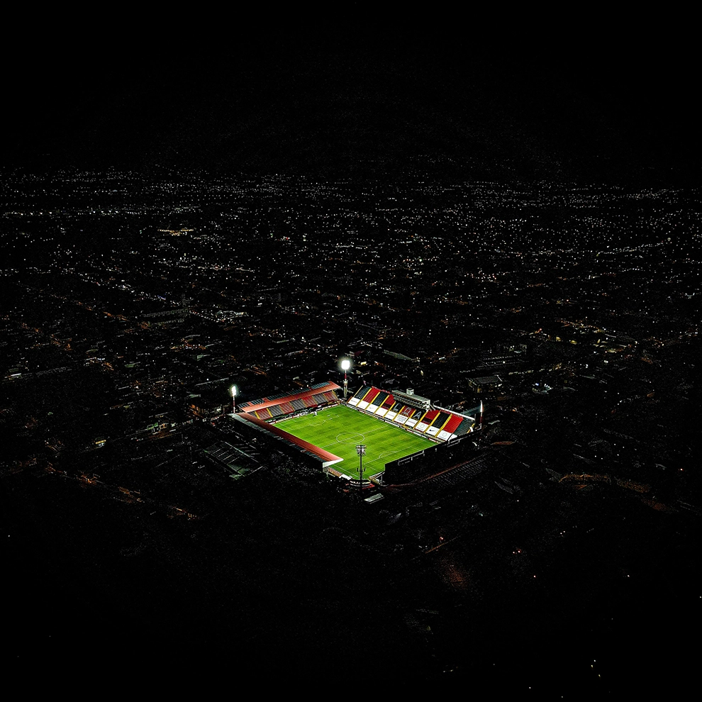 Stadium in the city at night